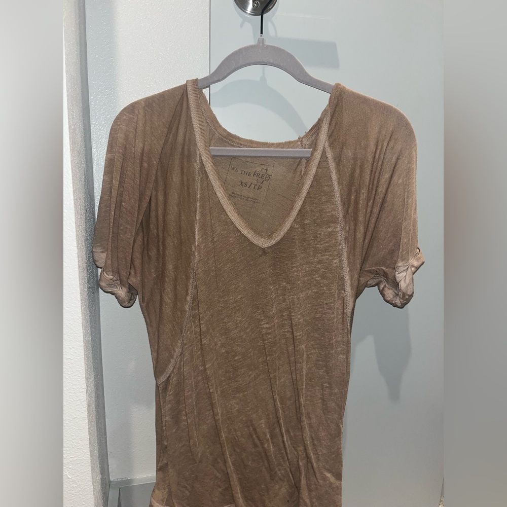 Brown Free People Tee